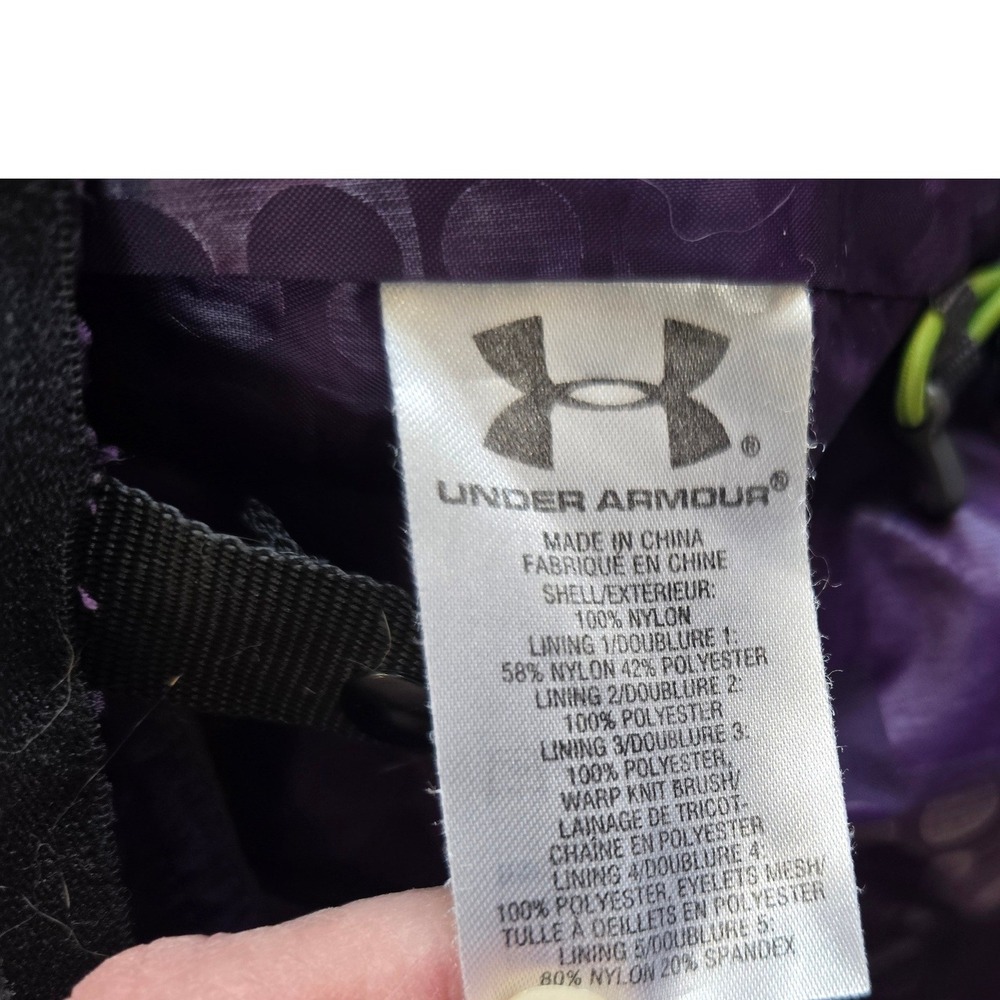 Under Armour Women S Teal Blue Geometric Dot Print Hooded Ski Jacket Pockets - Picture 3 of 16